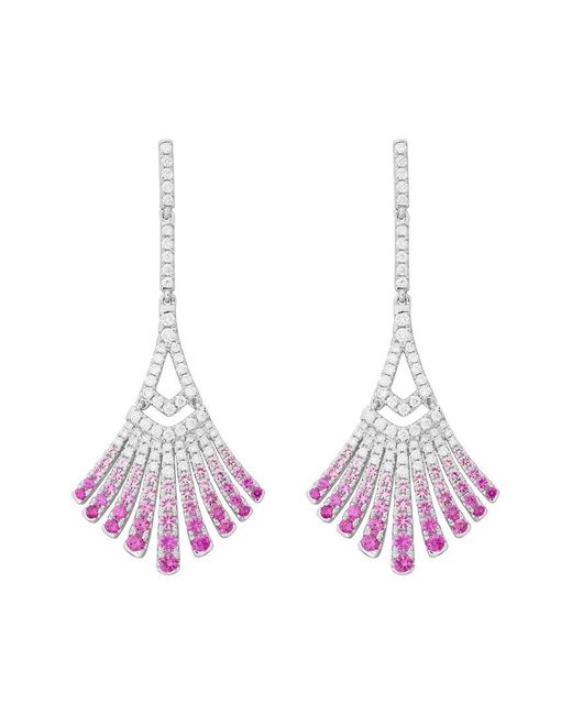 Diamond Select Cuts Pink 14K Diamond .43 Ct. & .80 Ct. Sapphire Earrings