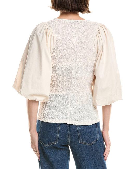 Rebecca Taylor White Textured Blouse
