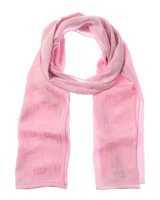 Givenchy Pink 4G Logo Silk Scarf