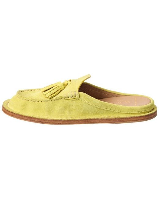 Tod's Black Tassel-Accented Leather Mule Flats