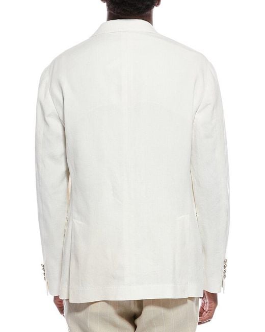 Brunello Cucinelli White Linen Blazer for men