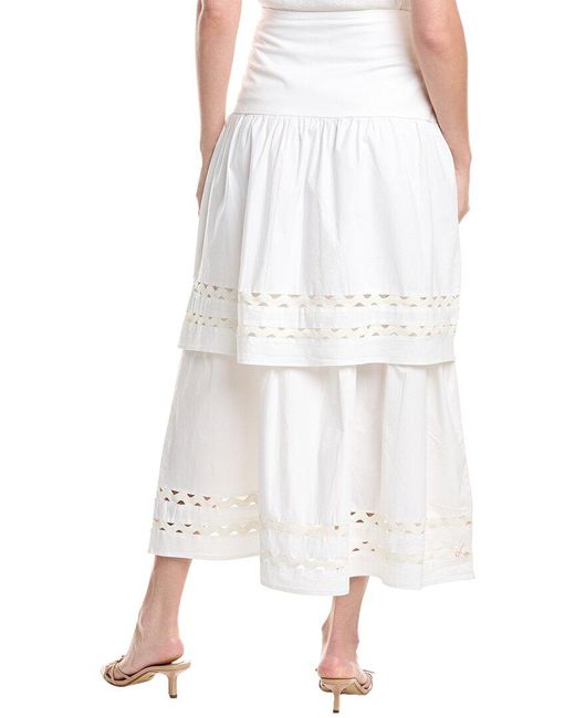 Sail To Sable White Ric-Rac Midi Skirt