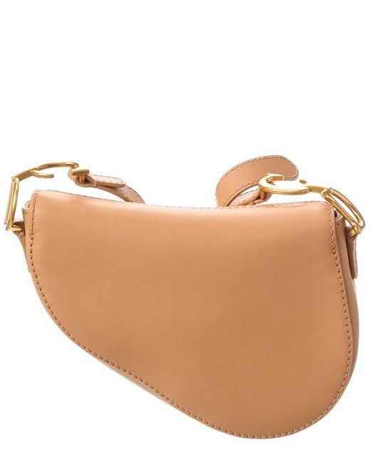 Dior Brown Small Leather Saddle Bag