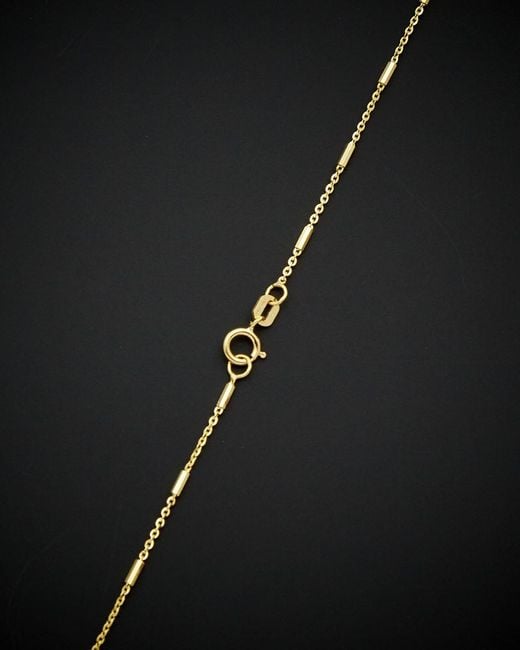 Italian Gold Black 14k Rolo Link Tube Station Necklace