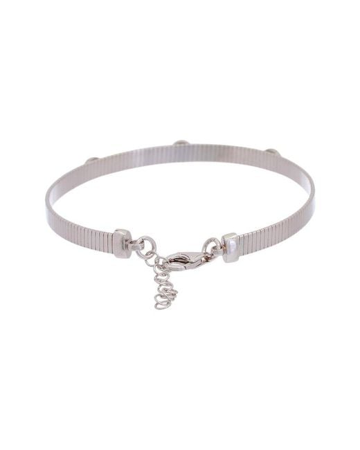 Meshmerise White 18K Over 0.10 Ct. Tw. Diamond Bangle Bracelet