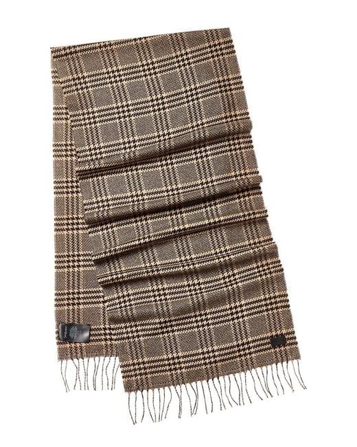 Saint Laurent Black Prince Of Wales Silk & Cashmere-Blend Scarf for men