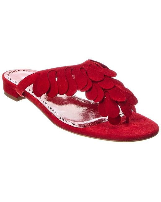 Manolo Blahnik Red Tamako Suede Sandal