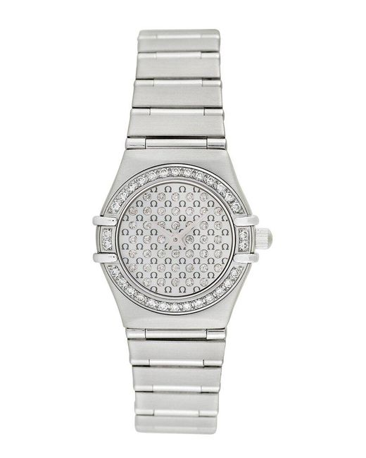 Omega Gray Constellation Diamond Watch, Circa 2000S (Authentic Pre-Owned)