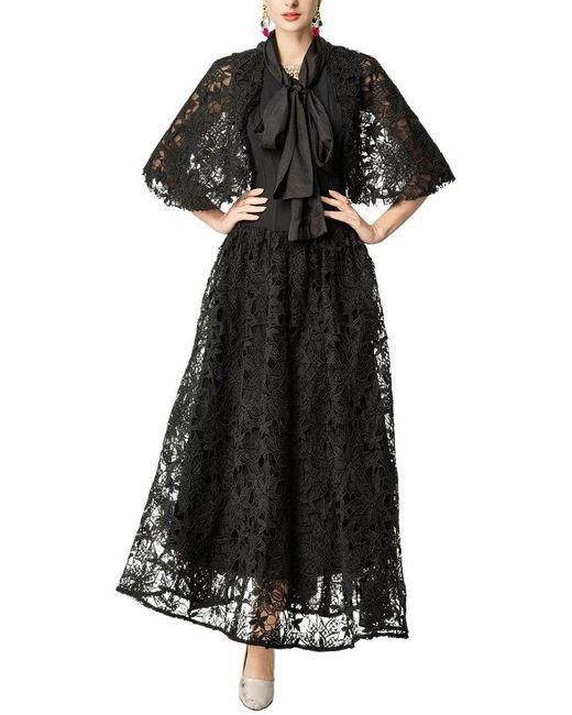 Amanda Royal Black Maxi Dress