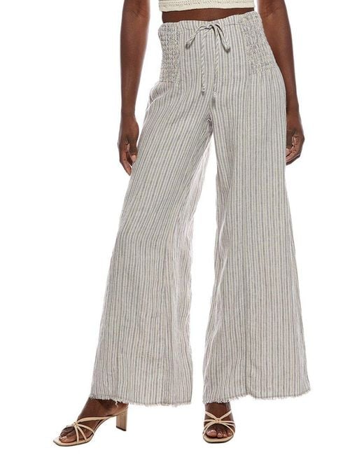 XCVI Gray Blanc Wide Leg Linen Pant