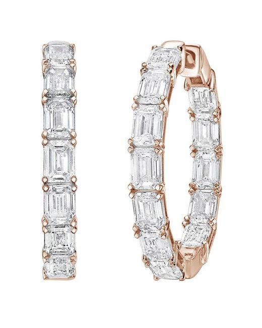 Diana M White Diana M. 14K Rose 8.00 Ct. Tw. Lab-Grown Diamond Hoop Earrings