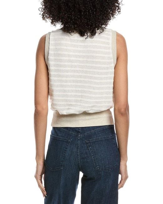 Project Social T Blue Ingrid Button Front Textured Tank Top