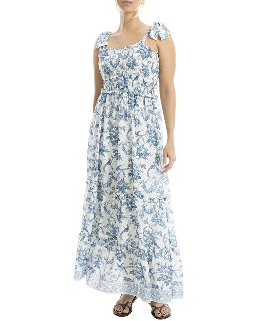 Max Studio Blue Tiered Maxi Dress