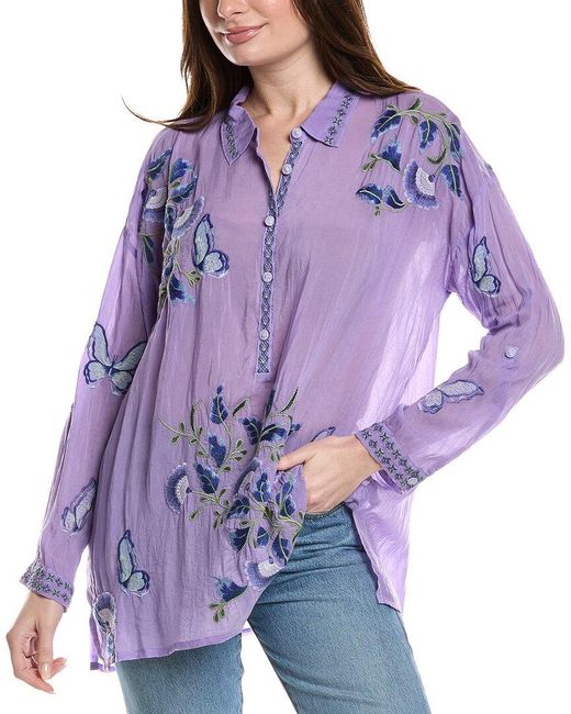 Johnny Was Purple Johhny Was Amelia Slim Tunic