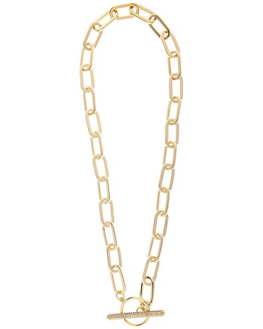 Rivka Friedman Metallic 18k Plated Cz Paperclip Chain Necklace