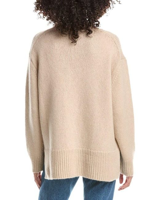 Lafayette 148 New York Natural Chunky Crewneck Cashmere & Wool-Blend Sweater