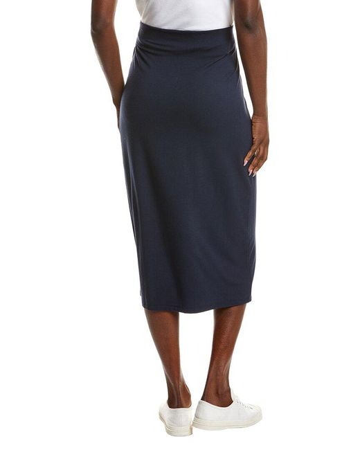 Vince Blue Draped Midi Skirt