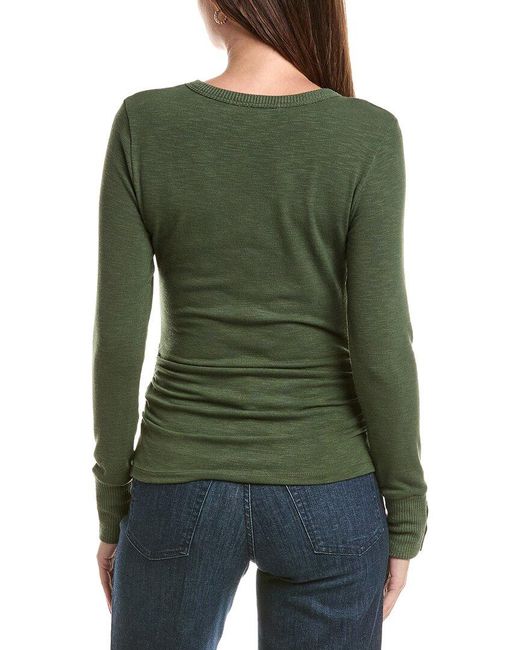 Michael Stars Green Freja Ruched Top