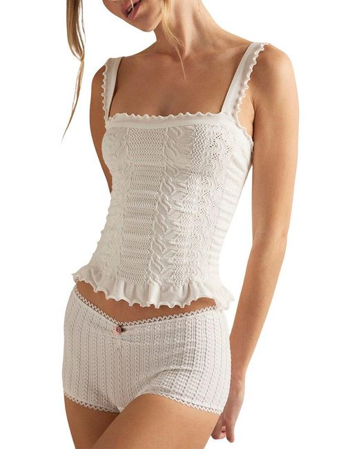 Free People White So Soft Femme Top
