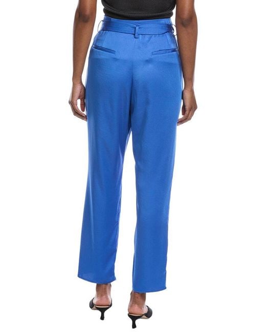 LAPOINTE Blue Satin Cropped Pant