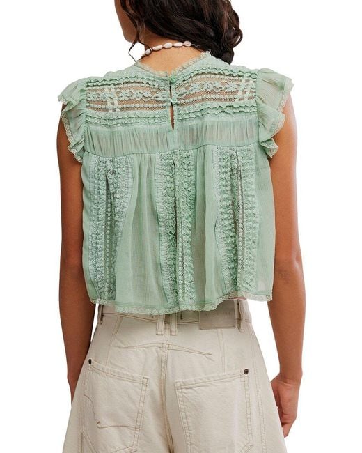Free People Blue Sun Drenched Top