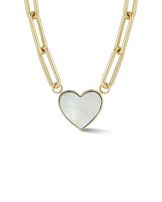 Ember Fine Jewelry Metallic 14k Pearl Heart Necklace