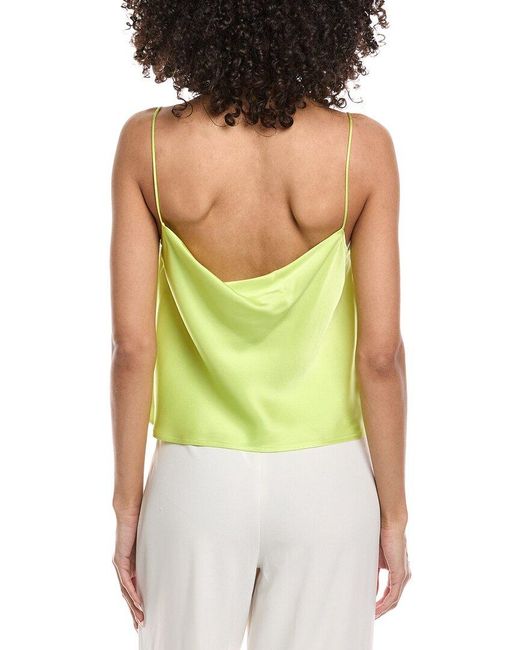 LAPOINTE Green Satin Bias Cami Shirt