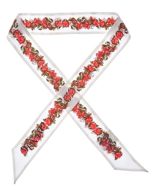 Givenchy Red Logo Silk Scarf
