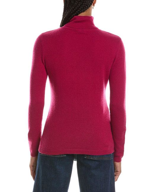 Forte Red Basic Turtleneck 100% Cashmere Pullover