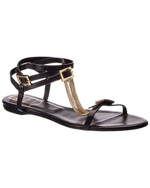 Roger Vivier Black Leather Sandal