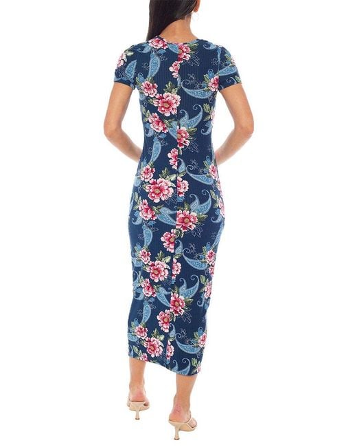 Bebe Blue Ribbed T-Shirt Dress