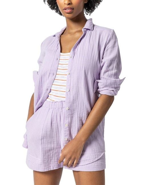 Lilla P Purple Button-Down Tunic