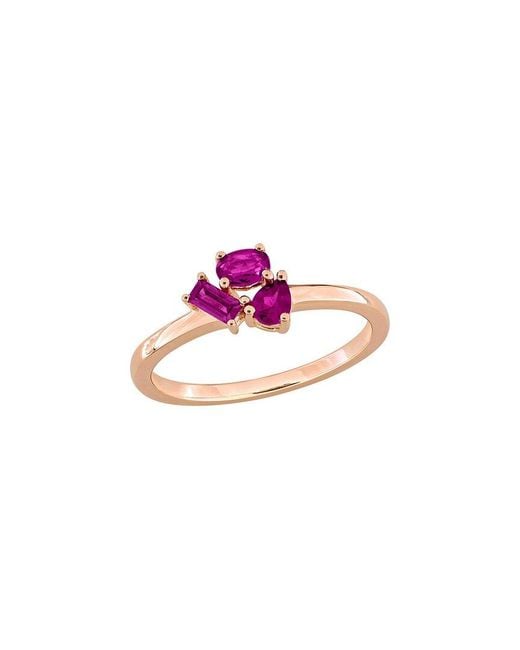 Rina Limor Pink 0.57 Ct. Tw. Rhodolite Three Stone Ring