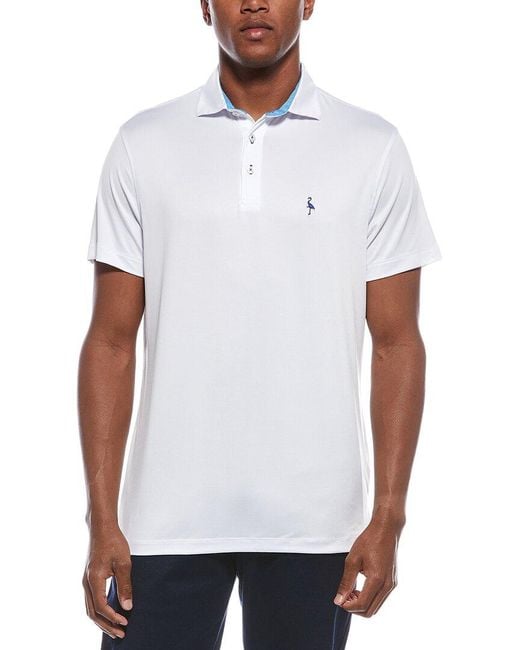 Tailorbyrd White Solid Melange Performance Polo Shirt for men