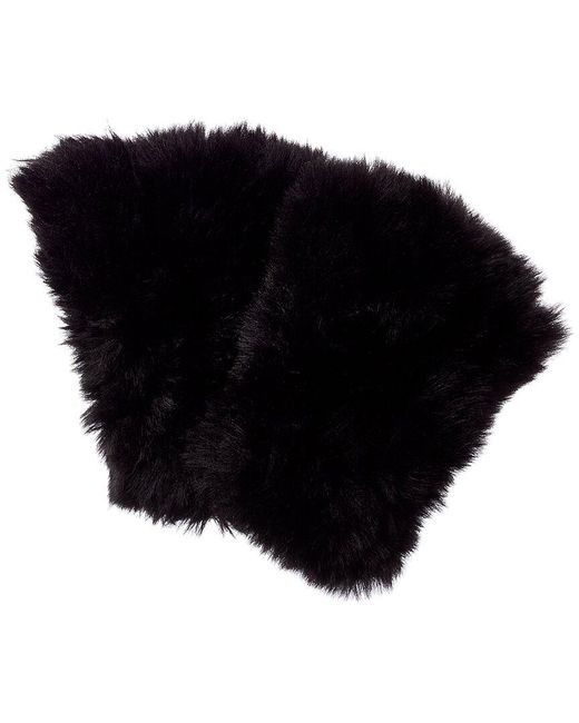 Surell Brown Faux-fur Knit Fingerless Mittens
