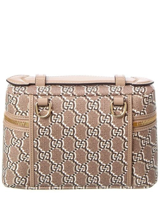 Gucci Brown Gg Shadow Canvas & Leather Super Mini Satchel