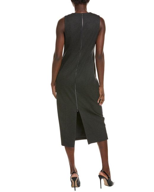 Kenneth Cole Black Fanned Midi Dress
