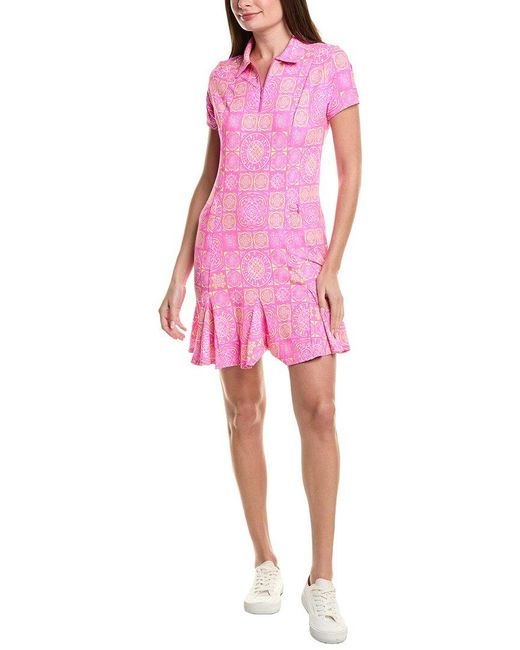 Robe midi fluide imprimée à manches courtes volantées Esperance | Paris