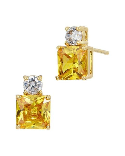 Savvy Cie Yellow 18K Plated Cz Studs
