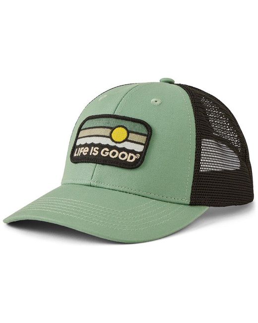 Life Is Good. Green Trucker Hat for men