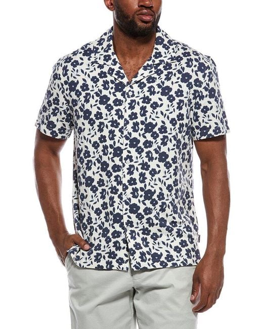 Ted Baker Blue Printed Button Front Shirt for men