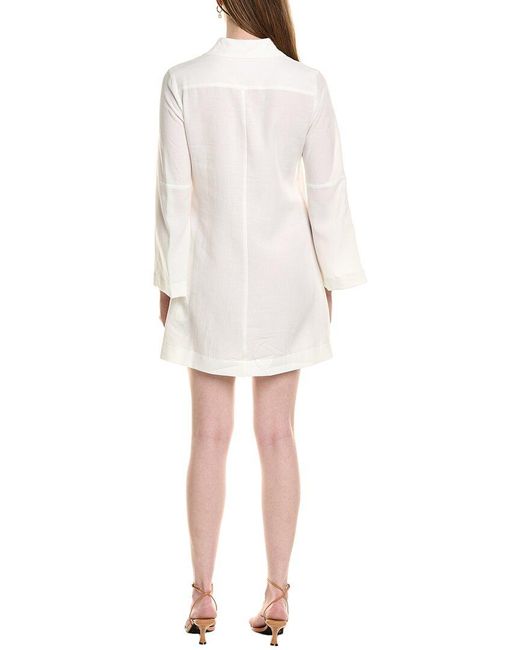 JLuxe White Linen-Blend Shift Dress