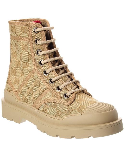 Gucci Natural Gg Web Canvas High-Top Sneaker