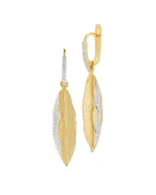 Reiss Metallic 14k 0.29 Ct. Tw. Diamond Dangling Earrings