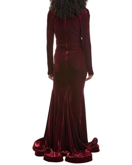 Issue New York Red Velvet High-Low Gown