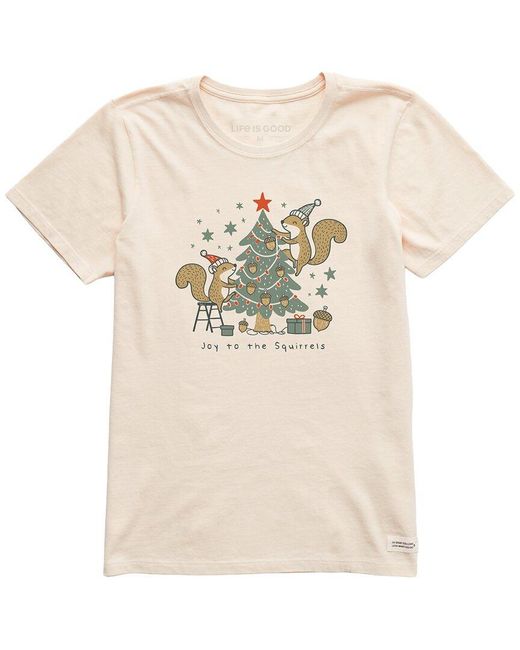 Life Is Good. Natural Long Sleeve Crusher T-Shirt