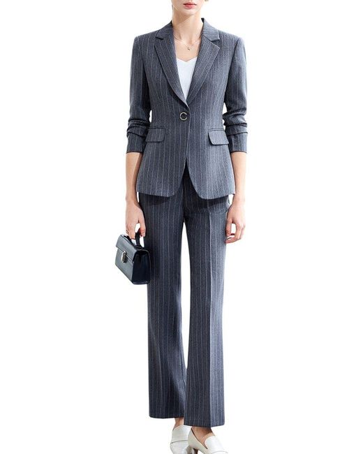 Bossy Chic Blue Blazer & Pant Set