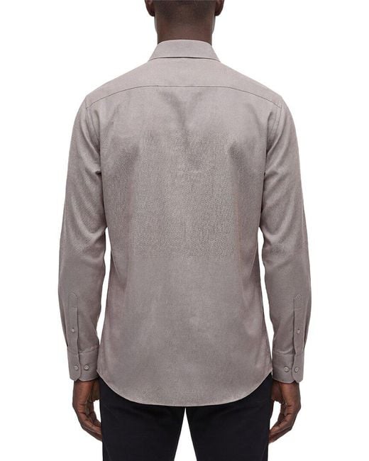 Eterna Gray Twill Kent Shirt for men