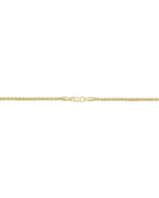 Italian Gold Metallic 14k Wheat Chain Necklace
