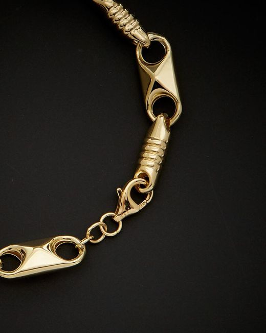 Italian Gold Black 14k Fancy Alternate Link Bracelet